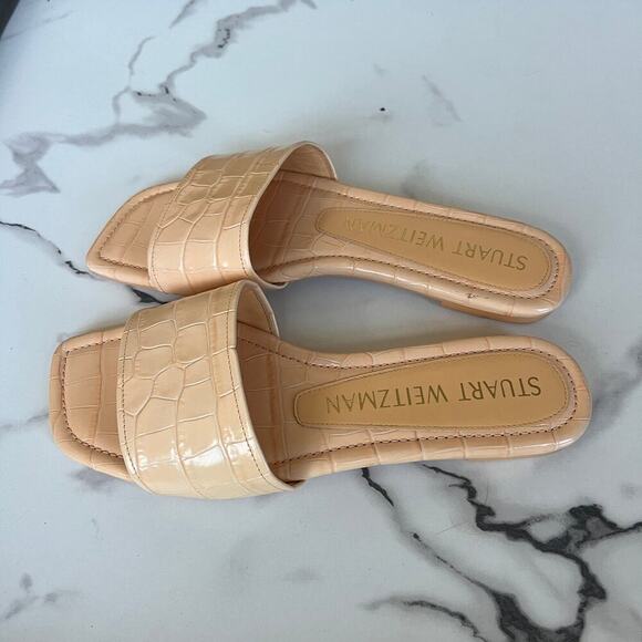 Stuart Weitzman Summer Slide Sandal in Mango Size 7.5 - Picture 4 of 8